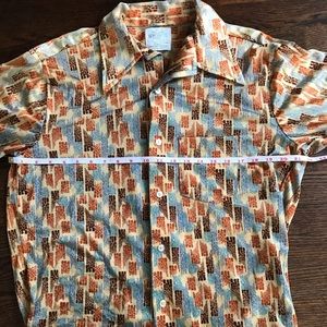 Vtg 60s 70s Whitehall Disco Shirt Mens M custard